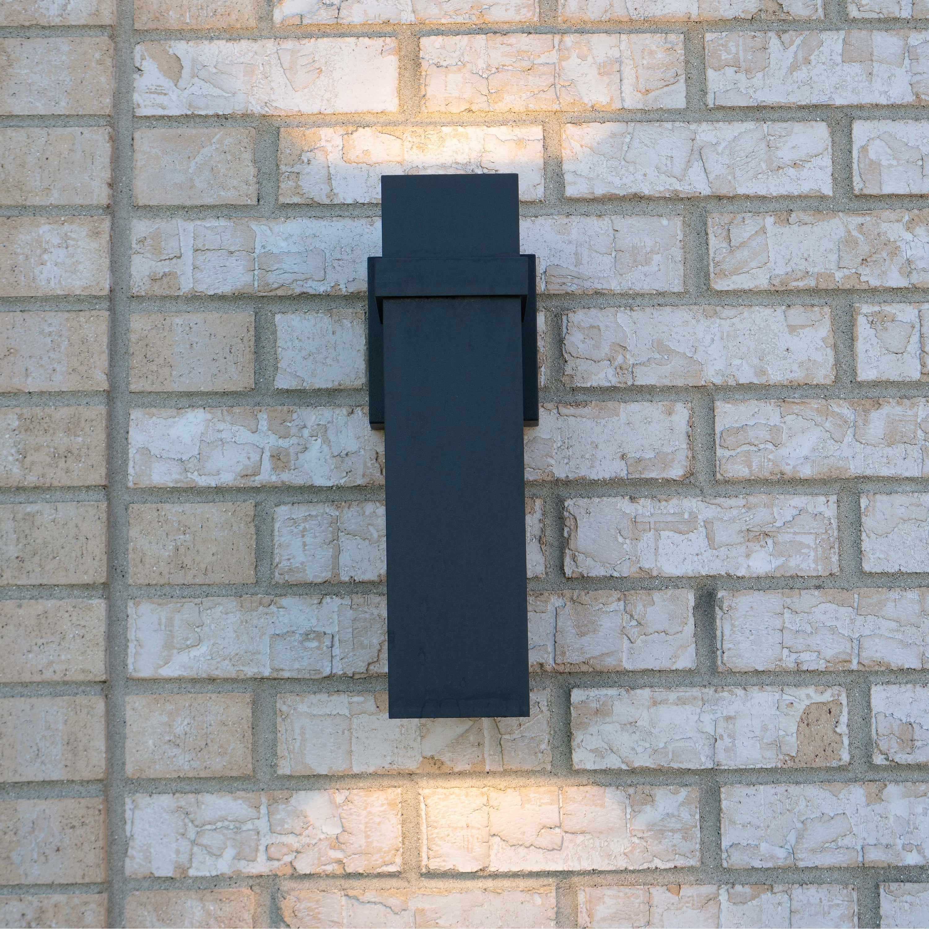 Lavage Aluminum 2 Light Led Black Rectangle Outdoor Wall Lantern 4 In W X 14 In H X 5.5 In D