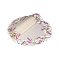 Lavender Lace Embroidered Cutwork Round Placemats 15 Inch Round Set Of 4 Ivory