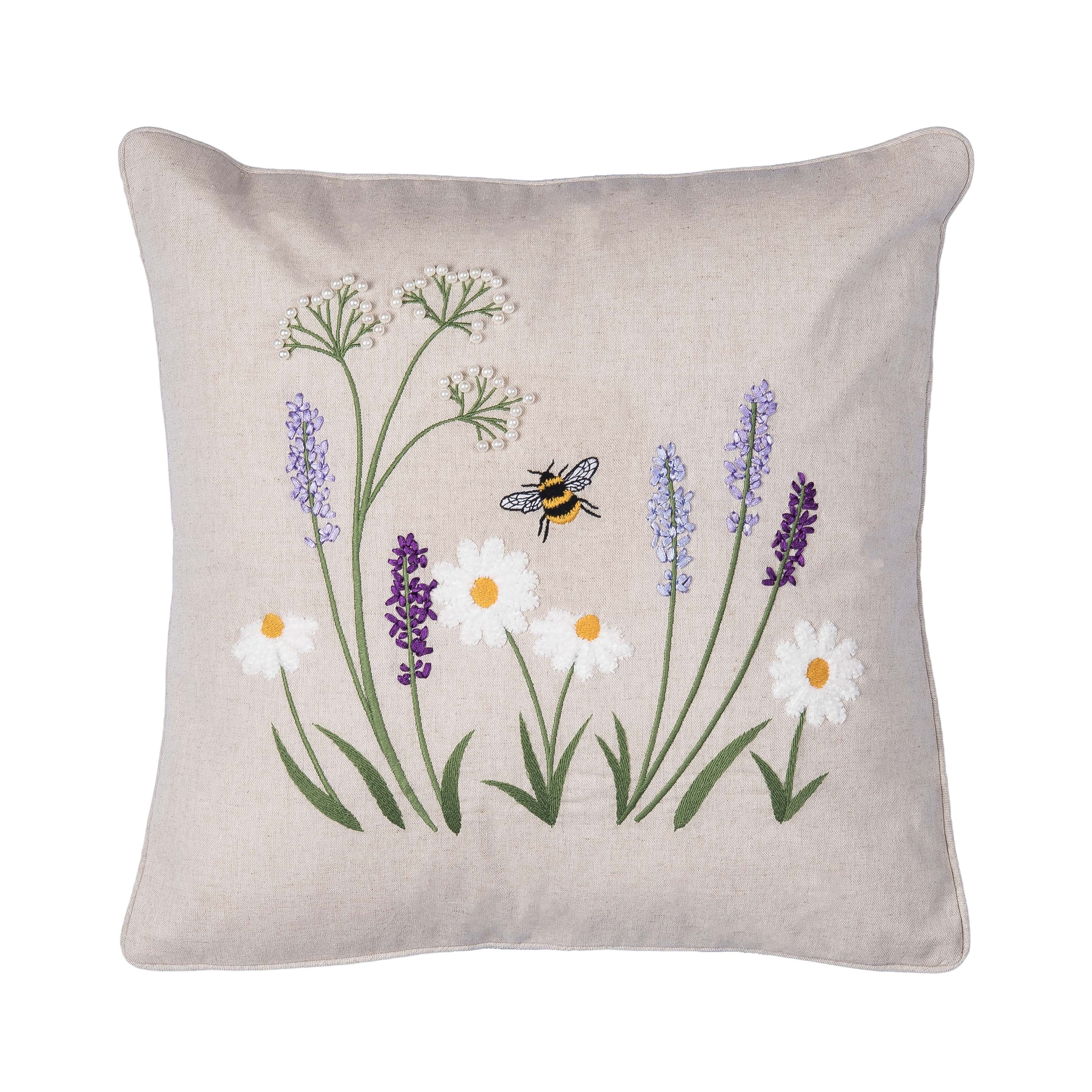 Lavender Bee Garden Pillow