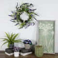 Lavender Flower Artificial Spring Wreath Purple And Green 16 Inch