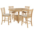 Lavon 5 Piece Oval Counter Height Dining Set Light Oak