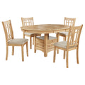 Lavon 5 Piece Oval Extension Leaf Dining Set Light Oak
