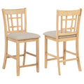 Lavon Wood Counter Height Dining Chair Linen And Light Oak Set Of 2