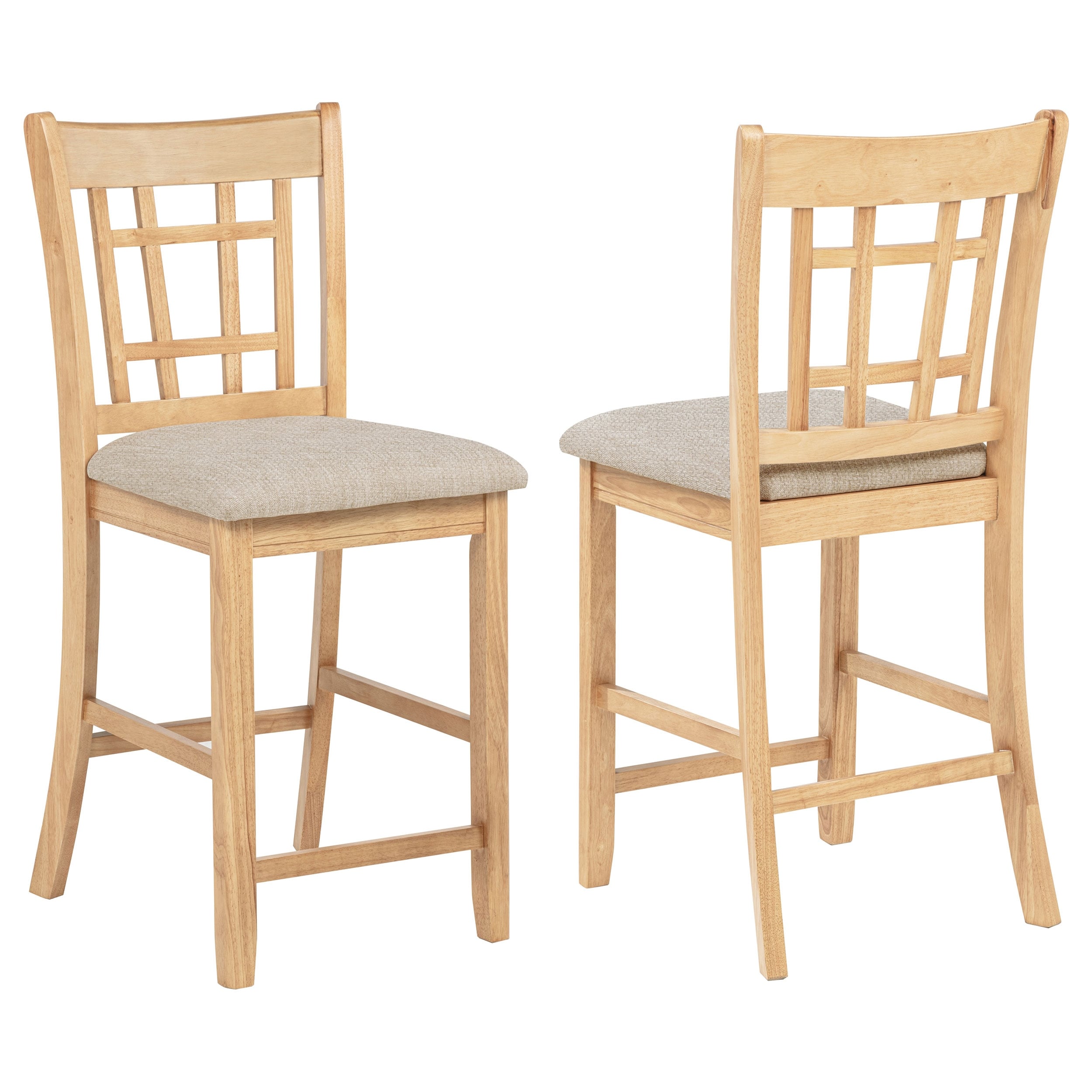 Lavon Wood Counter Height Dining Chair Linen And Light Oak Set Of 2