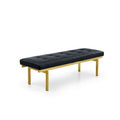 Lawncrest Gold Upholstered 5 Feet Bench In Black And White