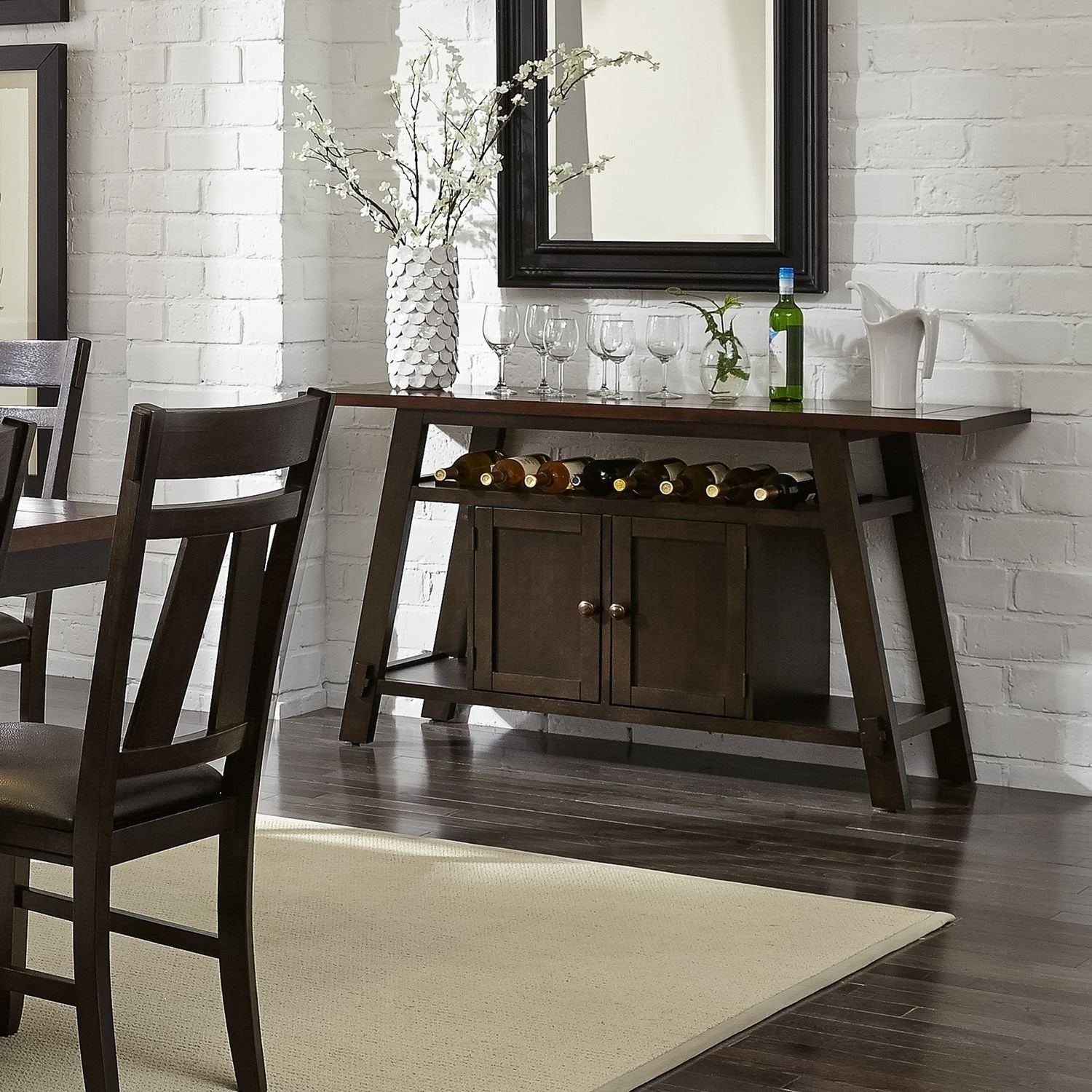 Lawson Espresso Two Tone Transitional Server