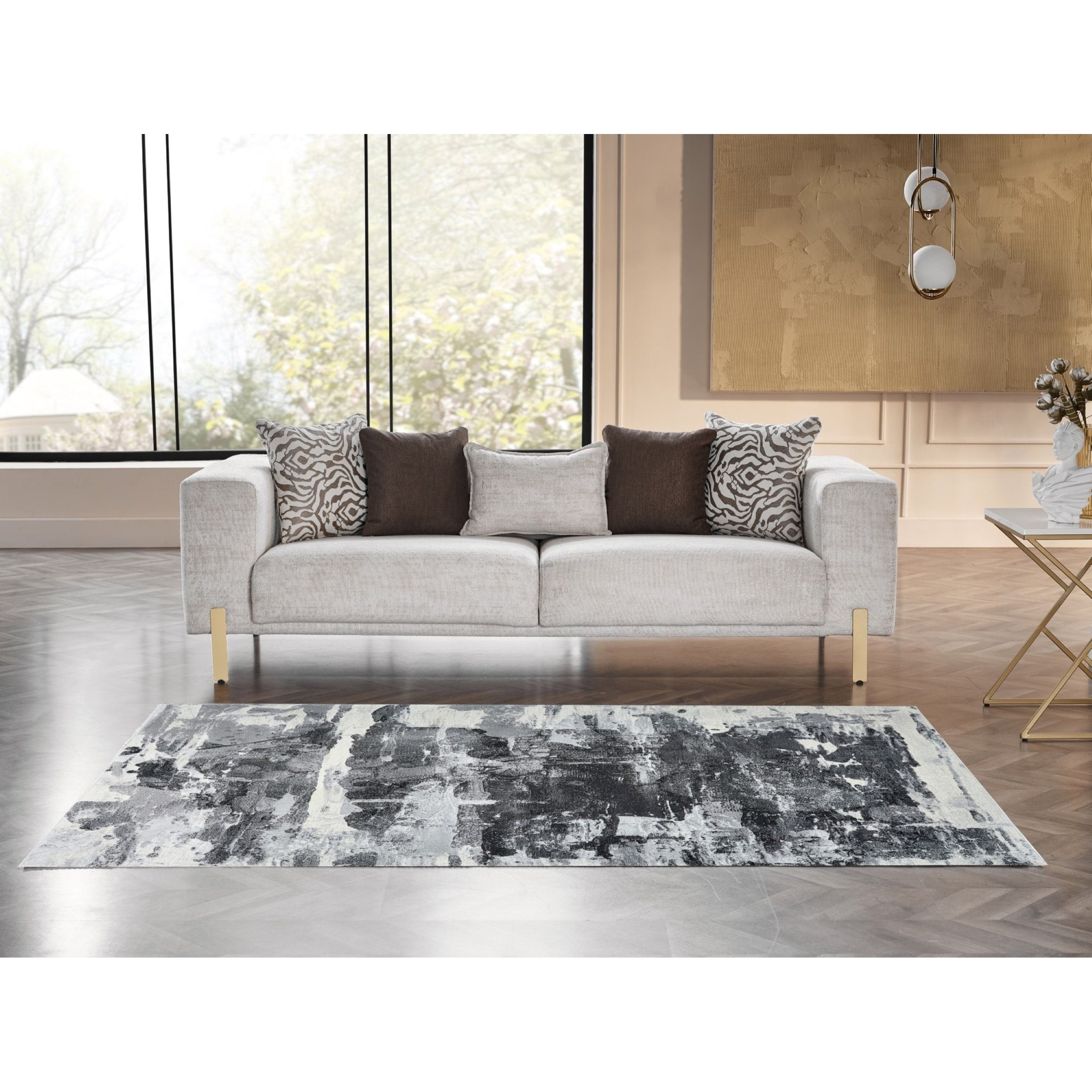 Layan Collection Abstract Contemporary Area Rug