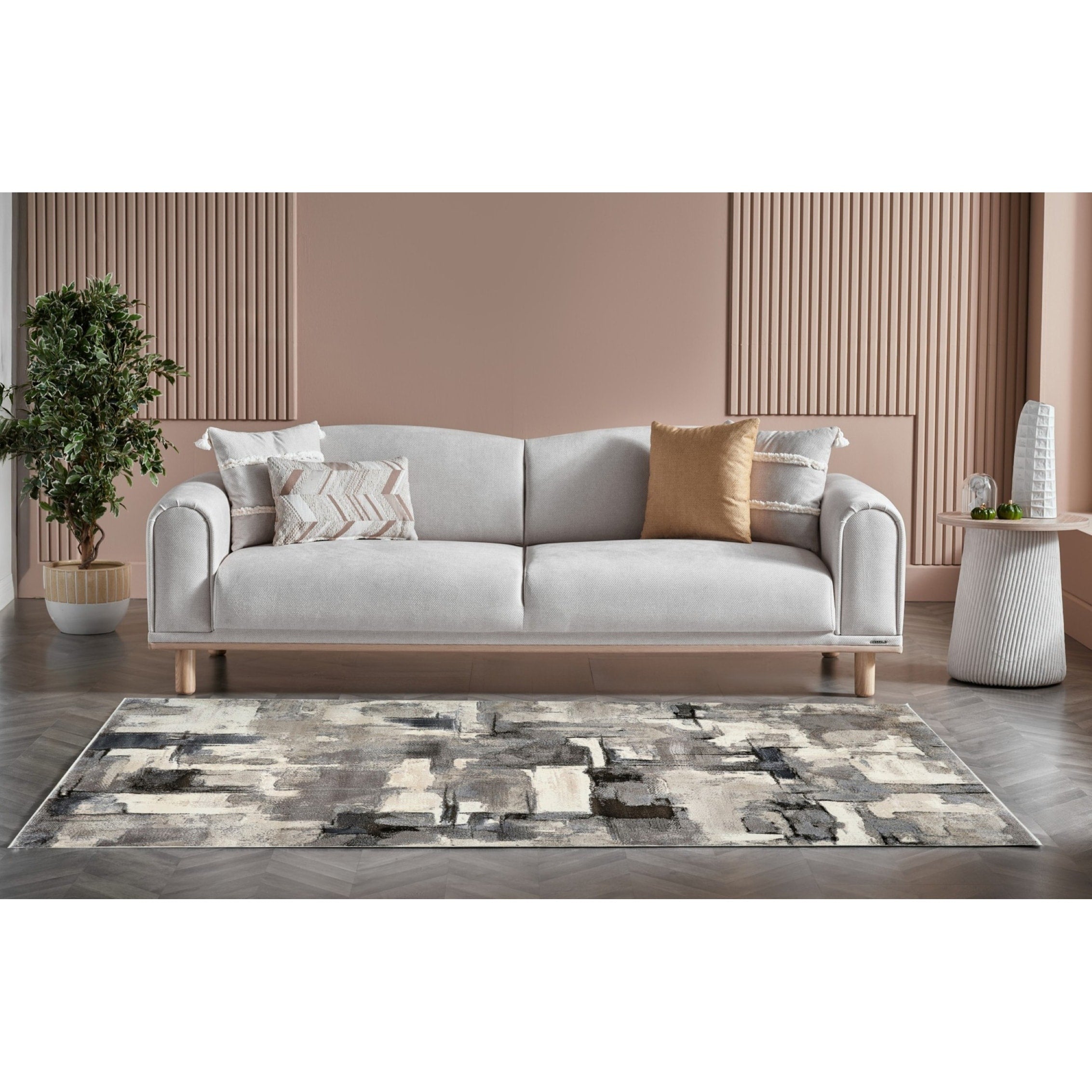 Layan Collection Abstract Contemporary Area Rug