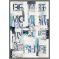 Layered Expressions In Blue Gray By Hannah Dawson Framed Canvas Wall Art Print