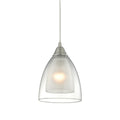 Layers 6 Inch Wide Pendant Satin Nickel With Clear And Frosted Glass Shade Kitchen Island Or Above Dining Table Hanging Light