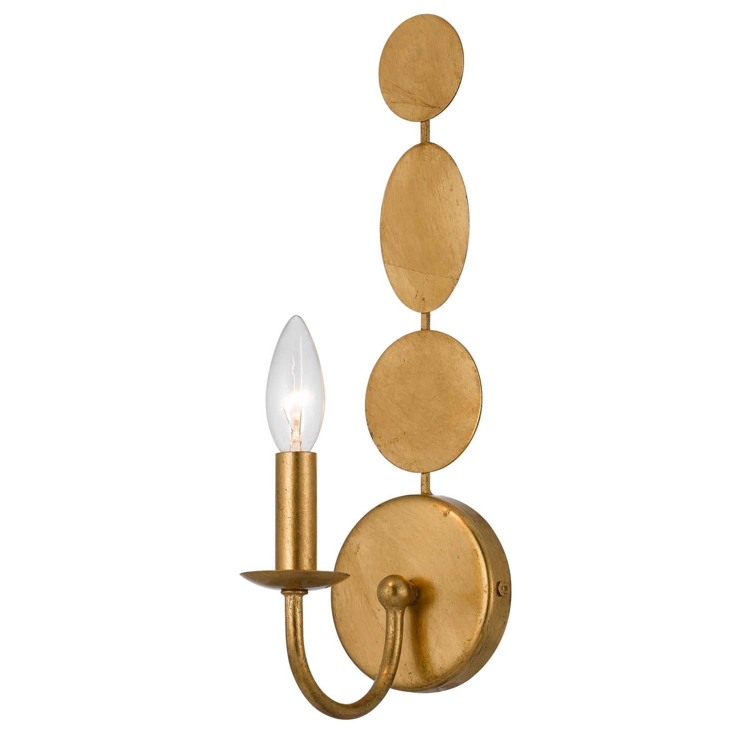 Crystorama Layla Collection 1 Light Antique Gold Wall Sconce