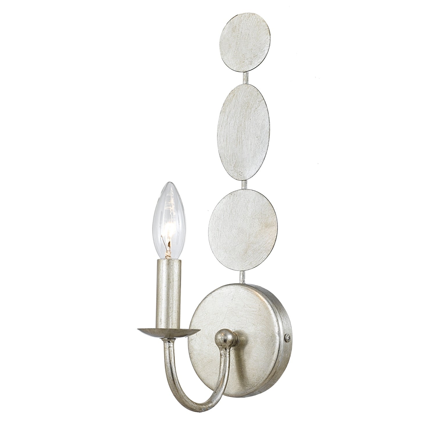 Crystorama Layla Collection 1 Light Antique Silver Wall Sconce
