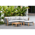 Ferentino 4 Piece Patio And Outdoor Sectional Set With Teak Finish By Amazonia