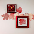 Leaf Design Crimson Doilies Set Of 4