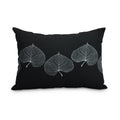 Leaf Print 2 14 X 20 Inch Black Floral Decorative Outdoor Pillow