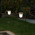 Set Of 2 Decorative Leaves Design Hanging Solar Lights With Shepherds Hook