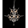 Leah 8 Light Chrome Leaf Like Crystal Chandelier