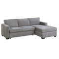 Leah All In One Chaise Sectional Sofa Track Arms Light Gray Corduroy