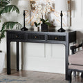 Leah Console Table 3 Drawer Accent Table With Fluted Wood Detailing For Living Room Hallway Or Entryway