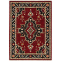 Leander Center Medallion Fringed Wool Blend Area Rug