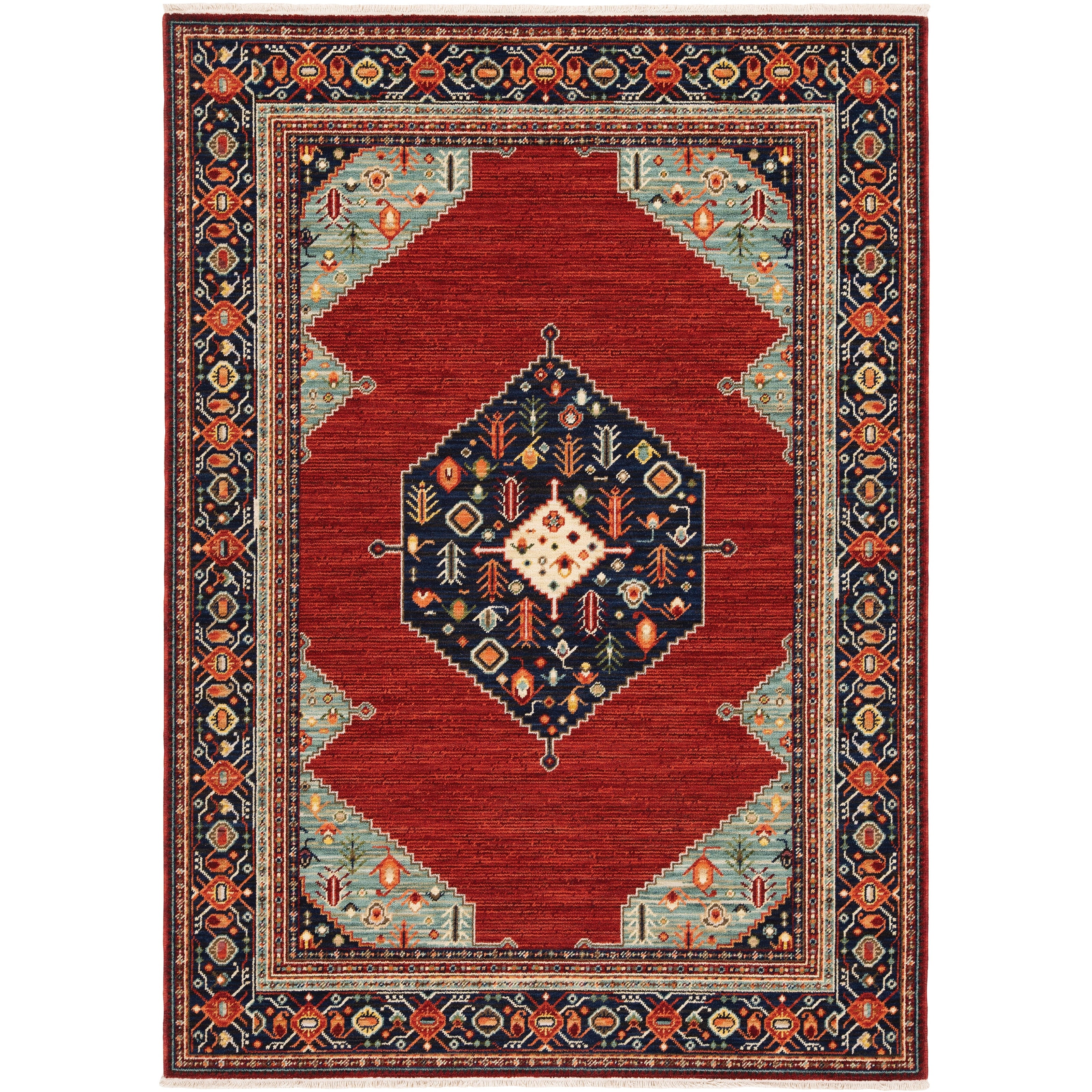 Leander Classic Persian Fringed Wool Blend Area Rug