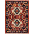 Leander Double Medallion Fringed Wool Blend Area Rug