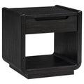 Leandro 1 Drawer Wood Occasional Side End Table Burnished Black