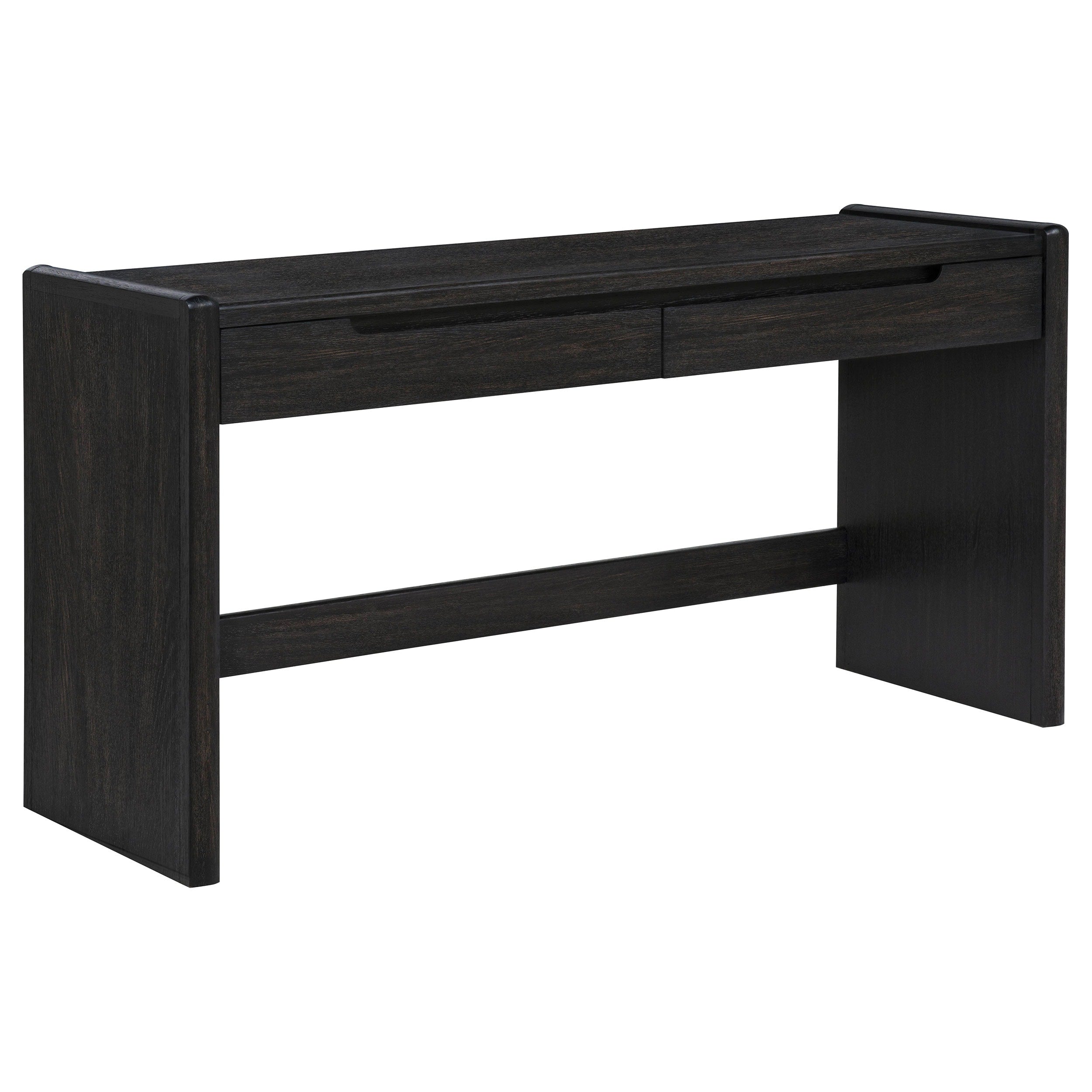 Leandro 2 Drawer Home Office Writing Desk Burnished Black