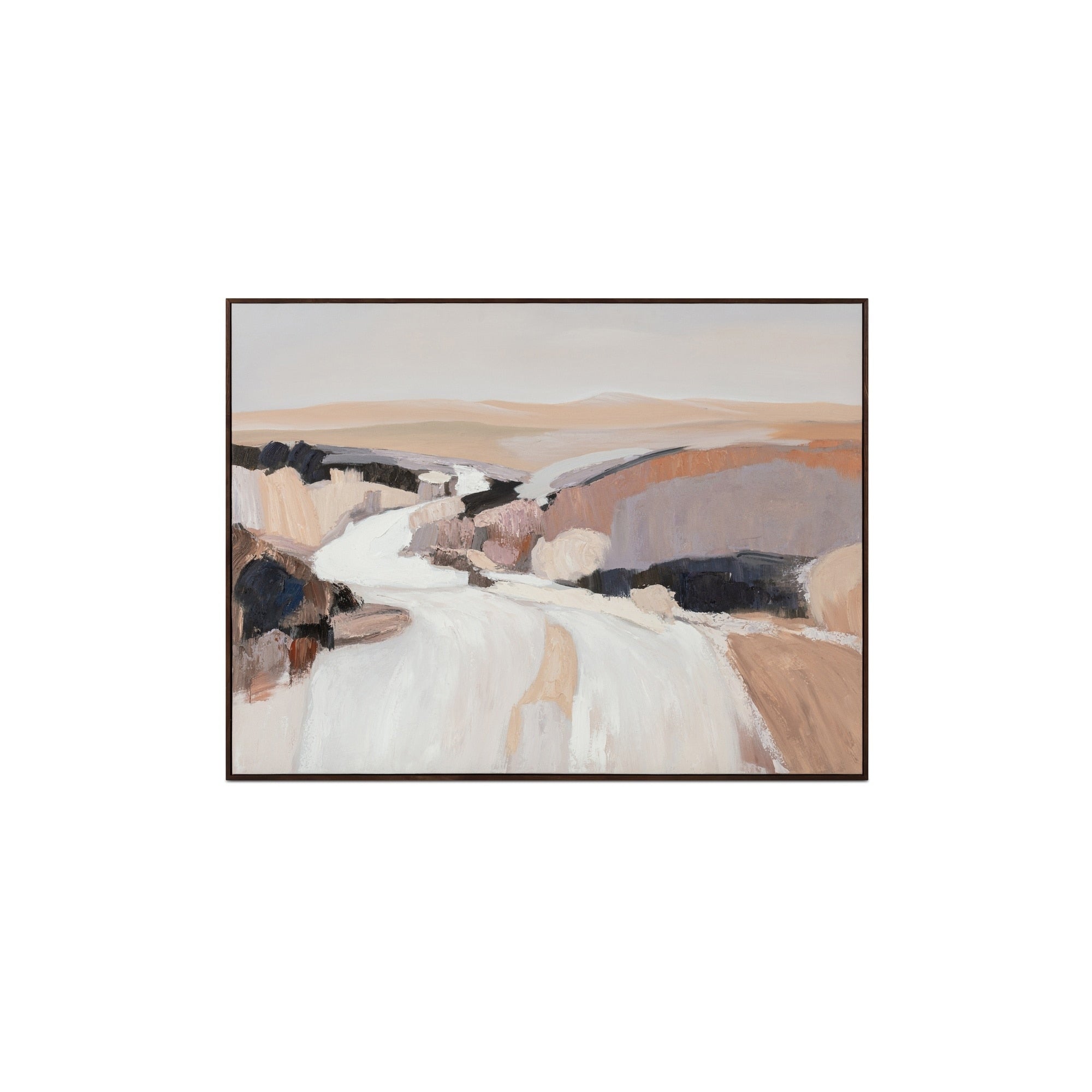 Leandro Painting Acrylic On Canvas Solid Pine Frame Abstract Landscape Warm And Cool Contrast Multi