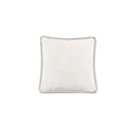 Leandro Pillow Polyester Faux Fur Leather Trim Feather Insert Plush Short Pile Cream