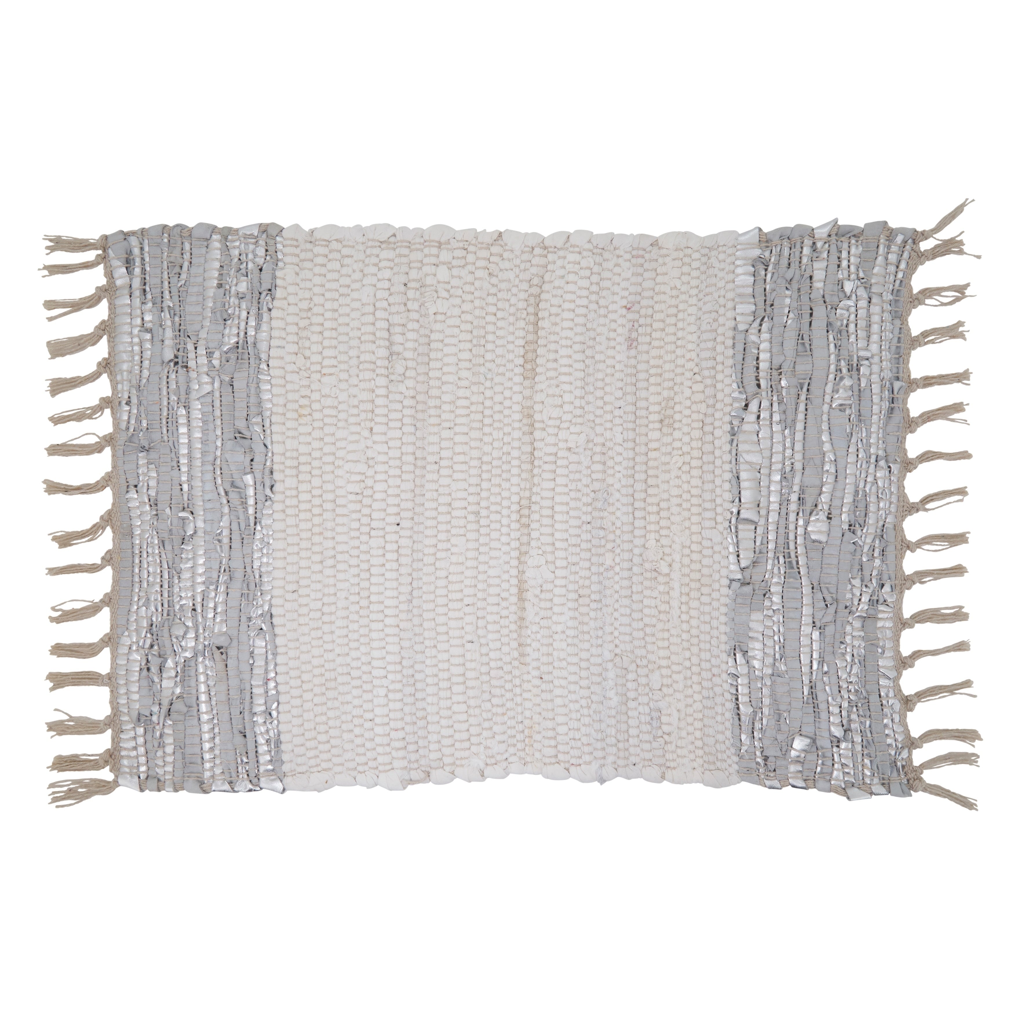 Leather Chindi Placemats With Striped Design Set Of 4