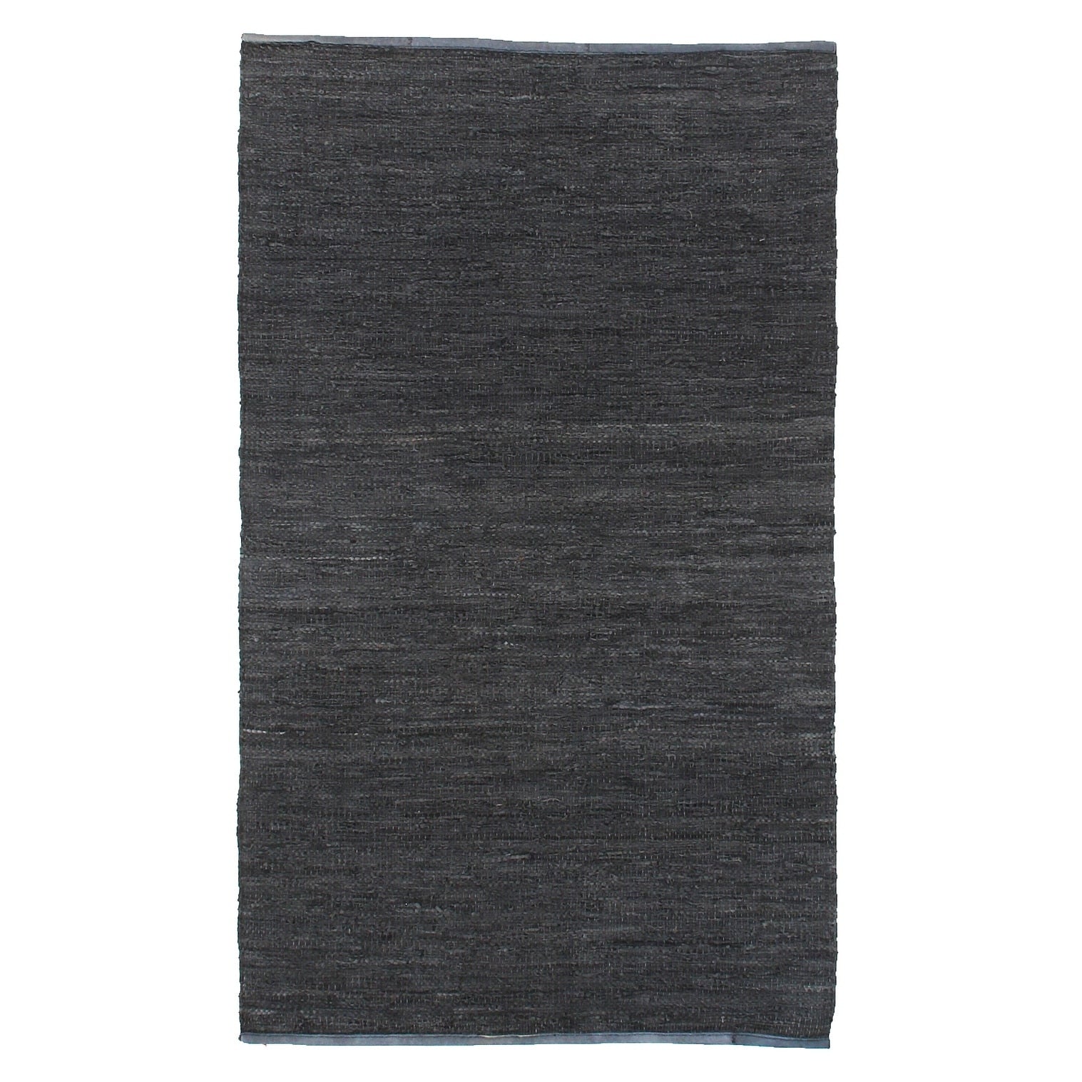 Leather Durry Hand Tufted Leather Hide Dark Gray Area Rug 6 X 9