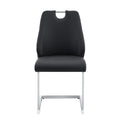 Leather Kitchen Chair Dining Chair Side Chair Lounge Chair Black Reception Chair Office Chair With Metal Legs
