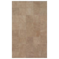 Leather Suede Hand Tufted Leather Hide Beige Area Rug 5 X 8