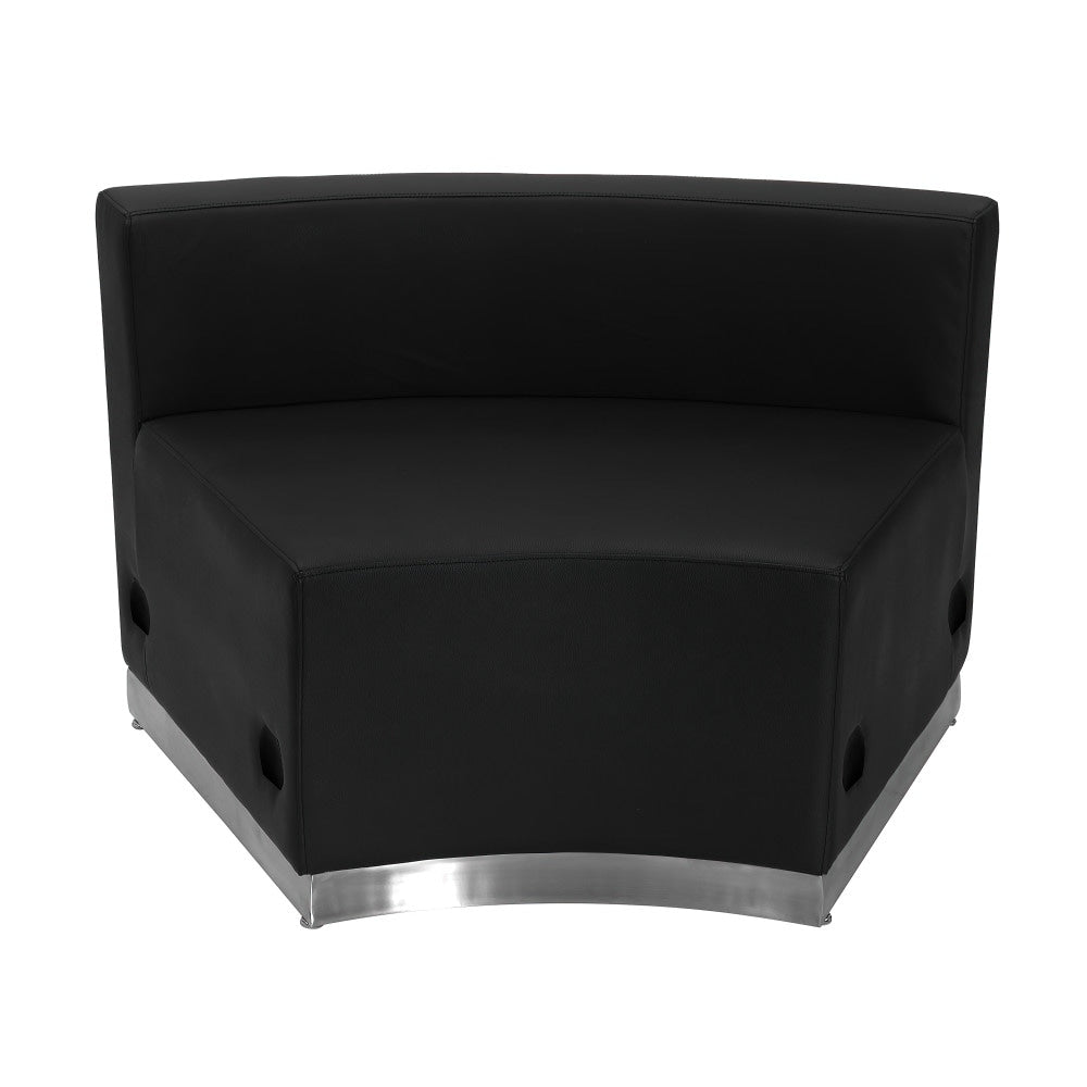 Hercules Alon Series Leather Concave Chair With Brushed Stainless Steel Base