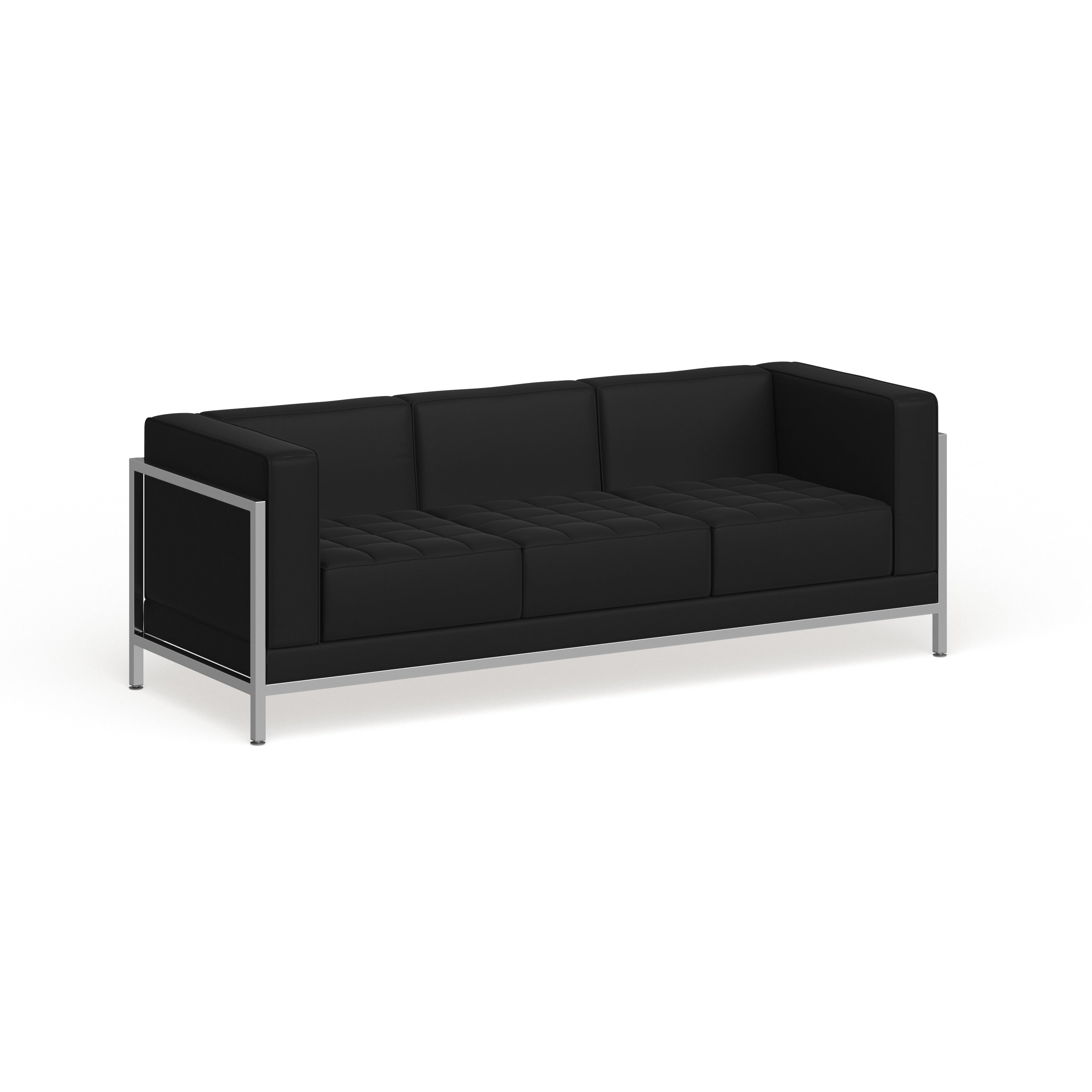 Strick Bolton Wolcott Contemporary Leather Sofa With Encasing Frame