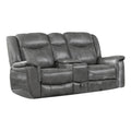 Leatherette Recliner Wooden Loveseat With Power Cord And Usb Docks Gray