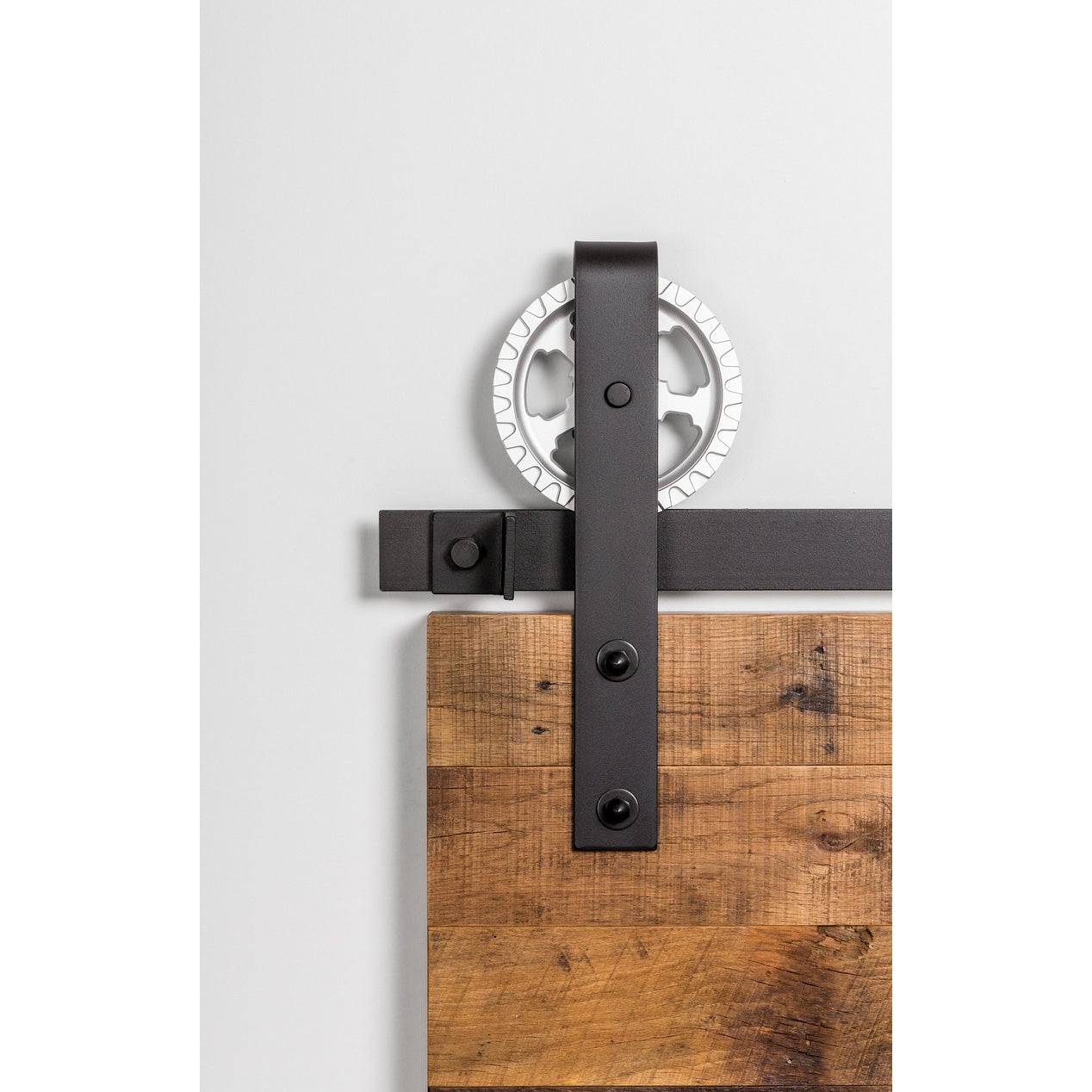 Leatherneck Hardware Ftgs72K1 142 Premium Series 72 Gear Head Style Sliding Barn Door Track And Fitting Set Black