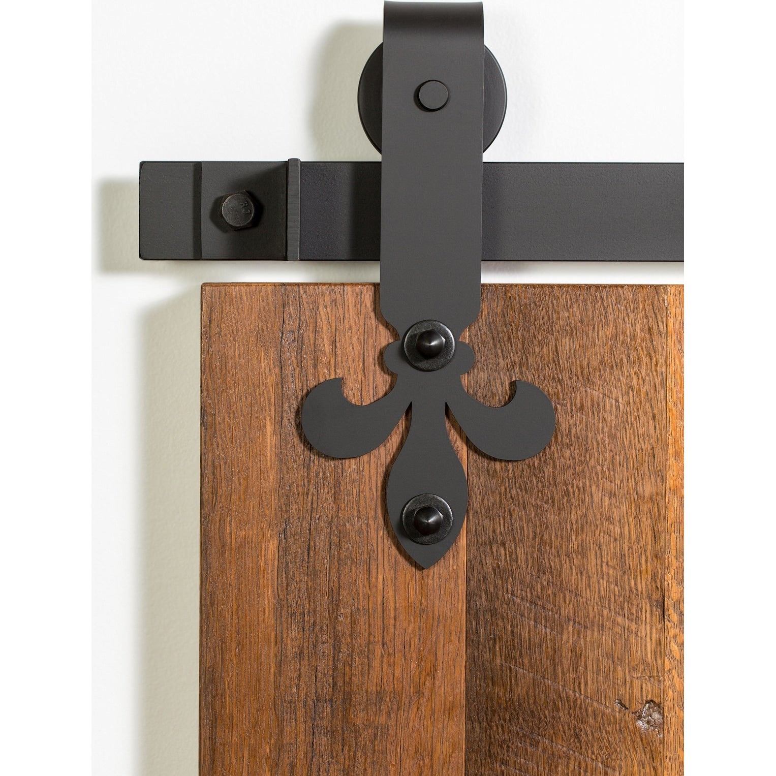 Leatherneck Hardware Ftfdl84K1 142 Premium Series 84 Fleur De Lis Style Sliding Barn Door Track And Fitting Set Black