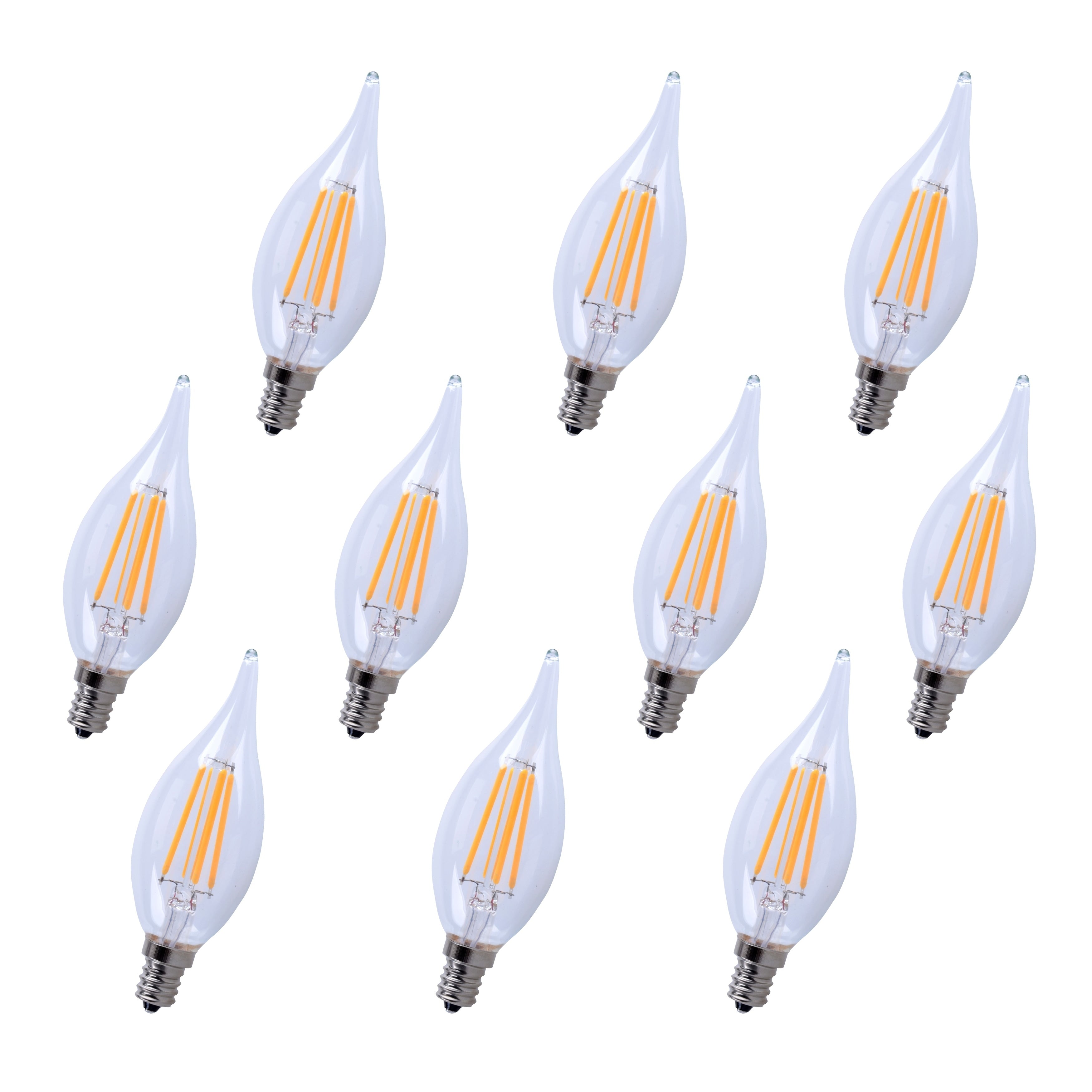 Led E12 Candelabra 3000K 300 Cri80 Es Ul Cul 4W 40W Equivalent 15000Hrs Lm300 Dimmable Input Voltage 120V 10 Pack