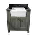 Legion Furniture 30 Inch Bathroom Vanity In Pewter Green With Black Granite Top