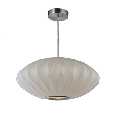 18 In White 1 Light Oval Pendant