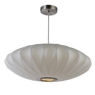 22 In White 1 Light Oval Pendant