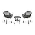 Lehrman Outdoor 2 Seater Faux Wicker Chat Set With Tempered Glass Table By Christopher Knight Home