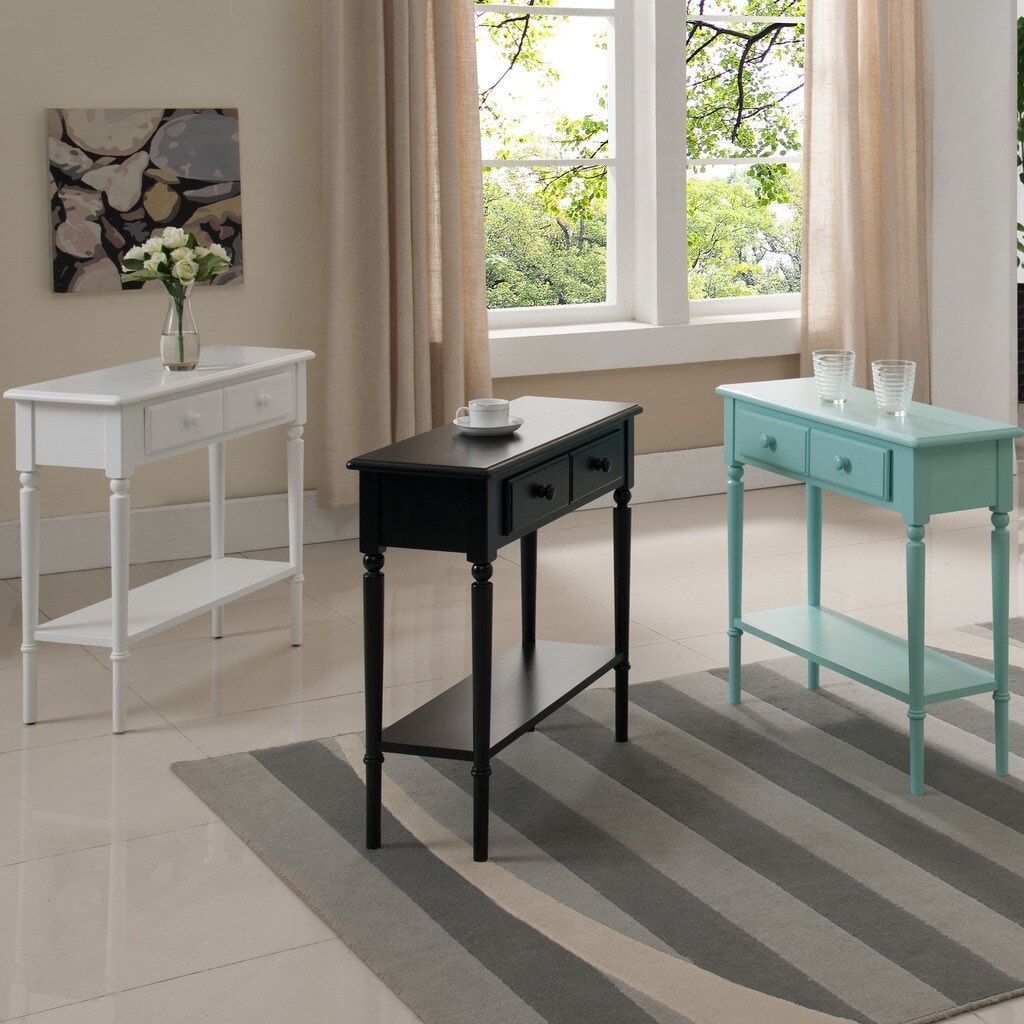 Coastal Narrow Hall Stand Sofa Table With Shelf