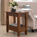 Rustic Oak Chairside Table
