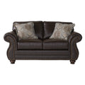 Leinster Faux Leather Upholstered Nailhead Loveseat In Espresso N A