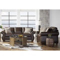 Leinster Faux Leather Upholstered Nailhead Sofa And Loveseat Set In Espresso