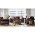 Leinster Faux Leather Upholstered Nailhead Sofa Loveseat And Chair Set In Espresso