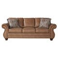 Leinster Faux Leather Sofa With Antique Bronze Nailheads In Jetson Ginger